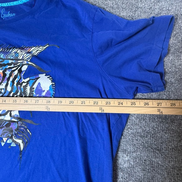 Robert Graham Men's Blue Graphic Fish Geometric Print T-Shirt 2XL - Picture 6 of 7